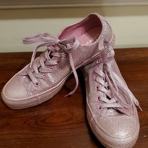 LIKE NEW Sparkly Pink Converse Womens Size 9